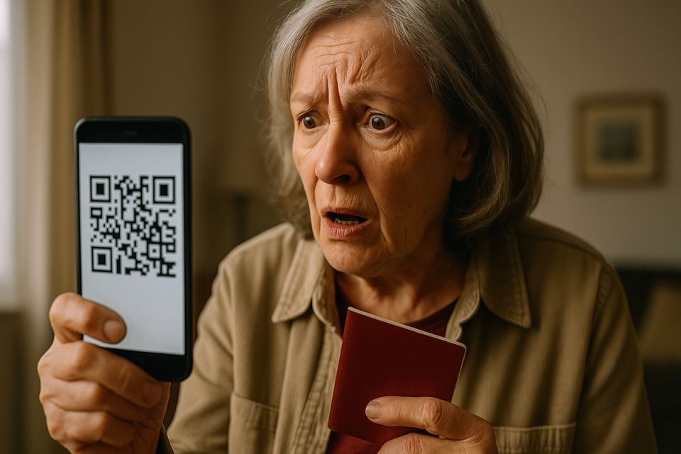  QR-:        ?