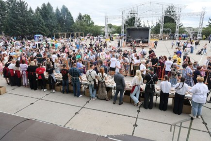 Дегустация с фиксацией рекорда прошла на площади им. Ленина в Биробиджане в рамках ежегодного гастрофестиваля «Шницель по-биробиджански»