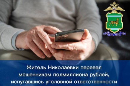 Житель Николаевки перевел мошенникам полмиллиона рублей, испугавшись уголовной ответственности