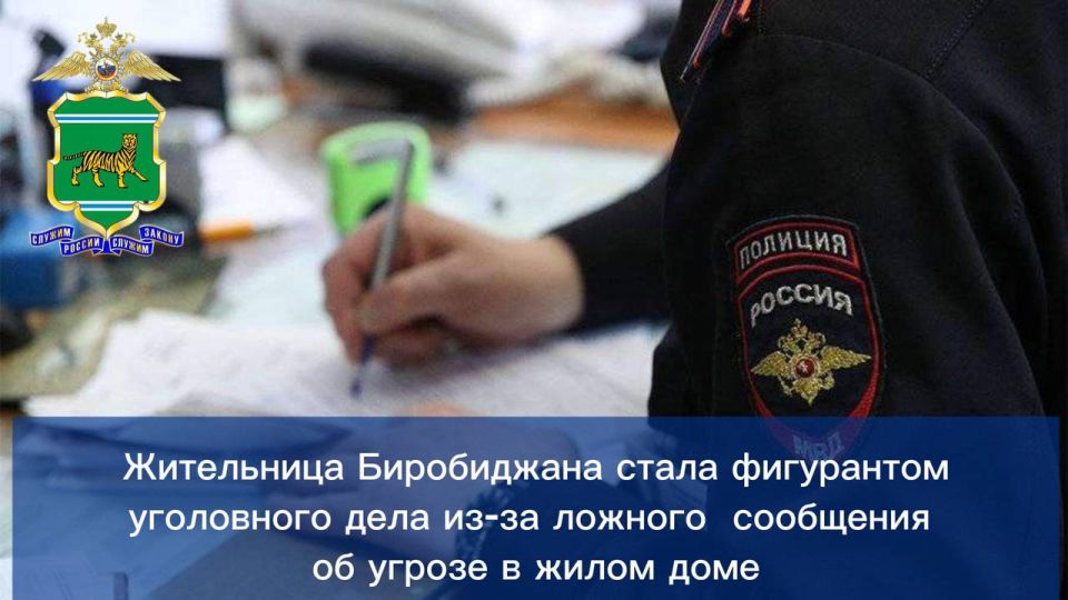 Жительница Биробиджана стала фигурантом уголовного дела из-за ложного сообщения об угрозе в жилом доме