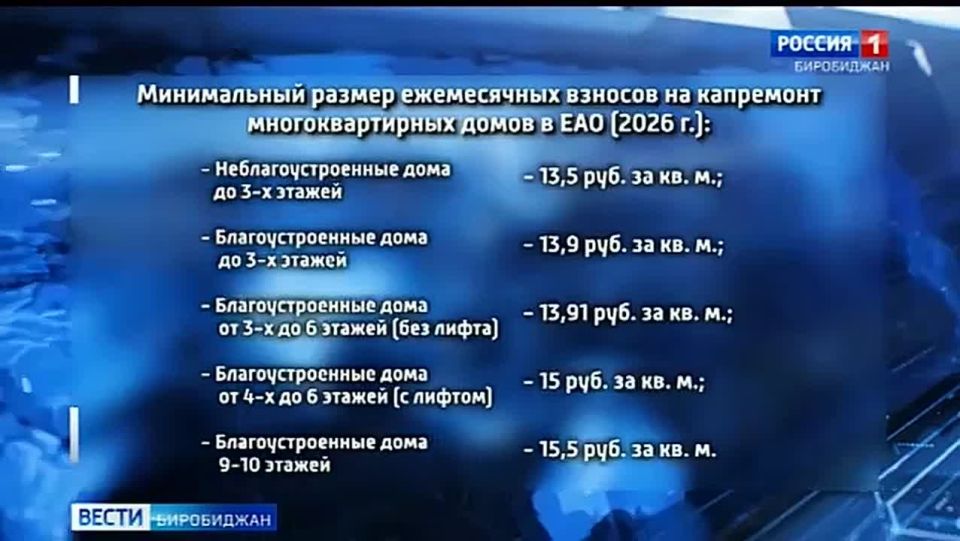 Плата за капитальный ремонт многоквартирных домов в ЕАО увеличивается