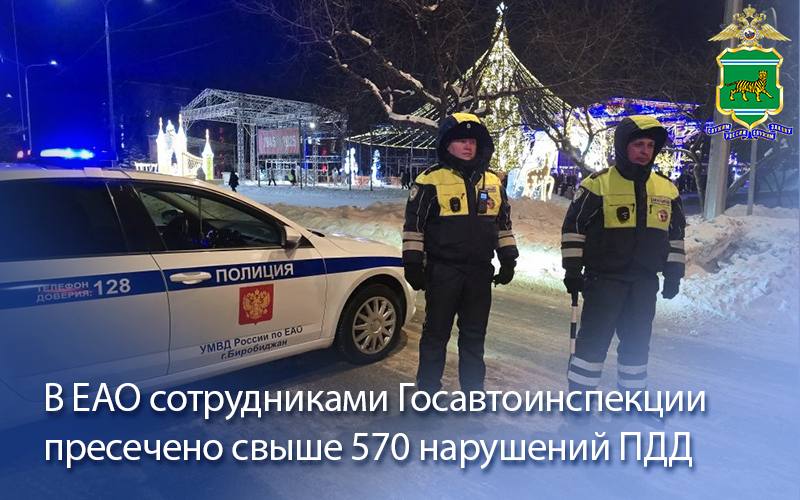 В ЕАО сотрудниками Госавтоинспекции пресечено свыше 570 нарушений ПДД