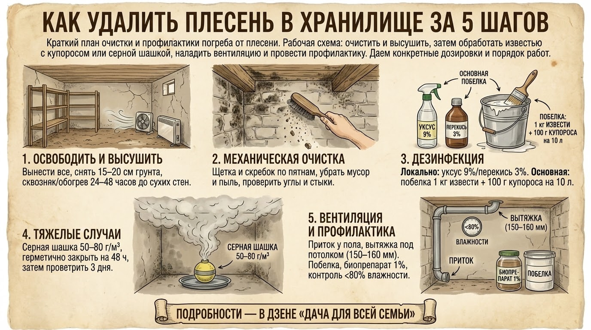 Эффективные методы борьбы с плесенью в хранилище: практическое руководство