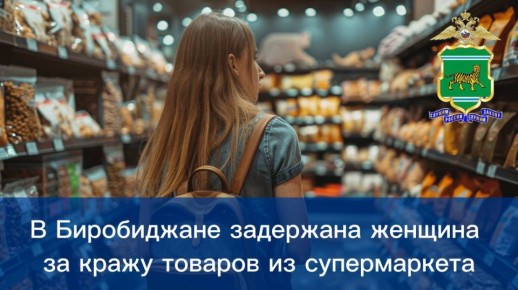 В Биробиджане задержана женщина за кражу товаров из супермаркета